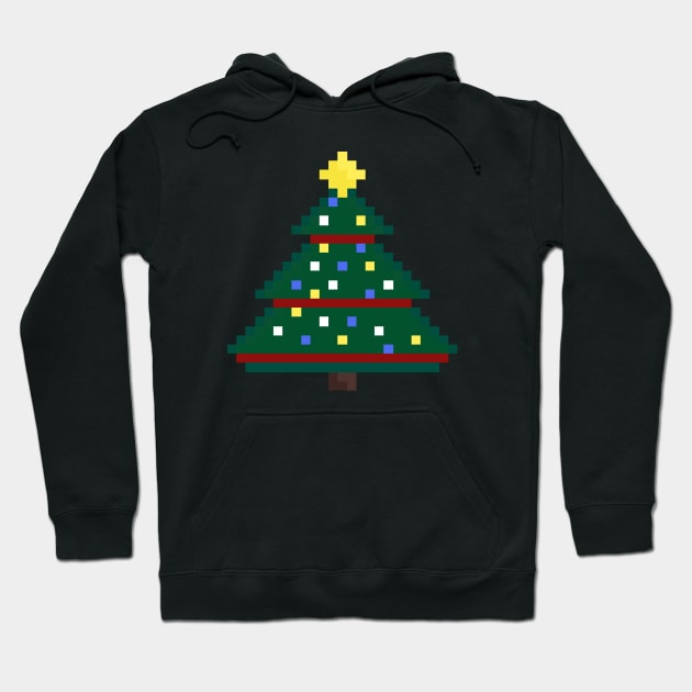 Christmas Tree Pixel Art Hoodie by Zaerisfade